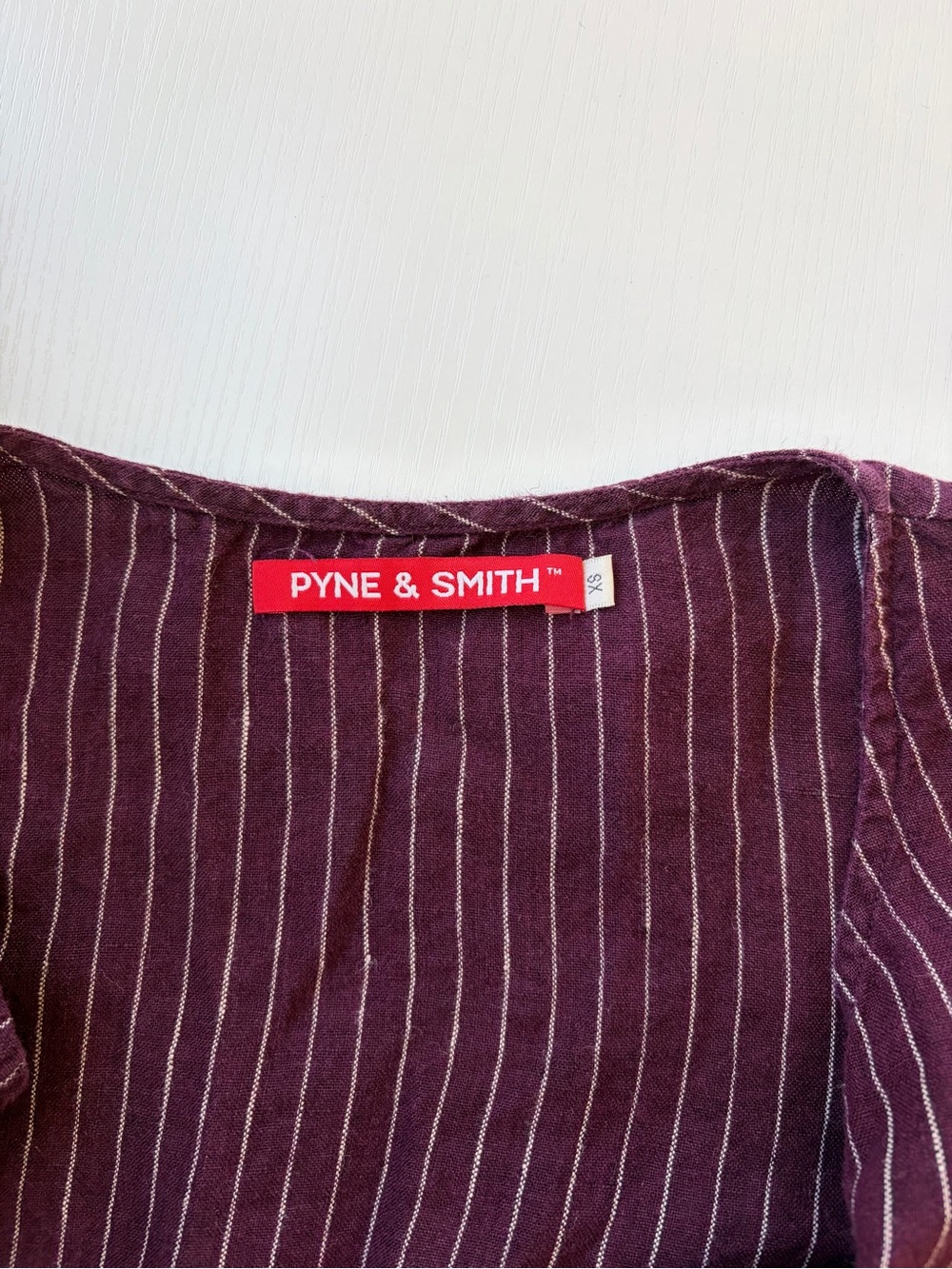 Pyne & Smith Plum Striped Button-Front Midi Dress - Picture 6 of 7